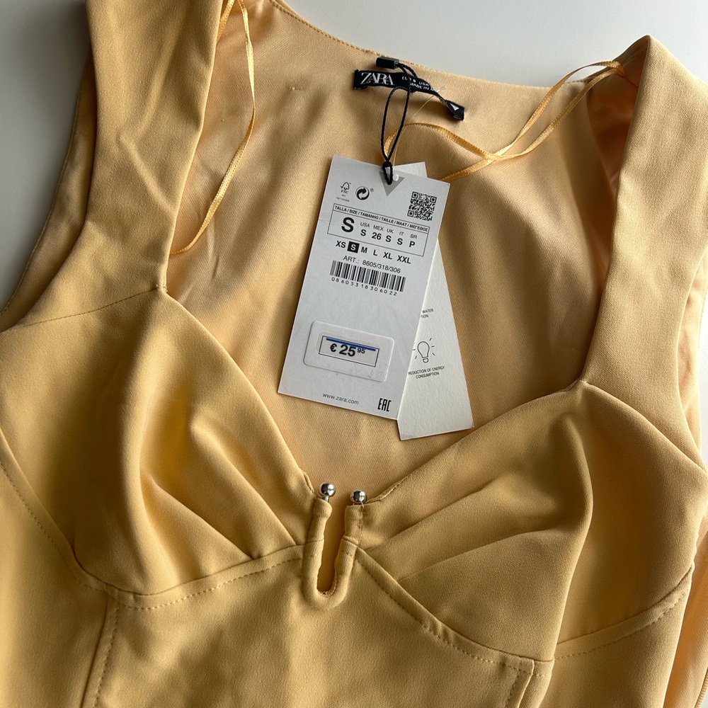 Zara Yellow Sleeveless Bodysuit